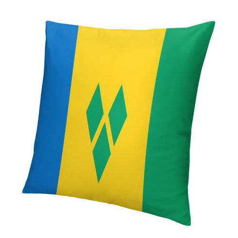Saint Vincent Flag Throw Pillow - CaribeHeart Saint Vincent